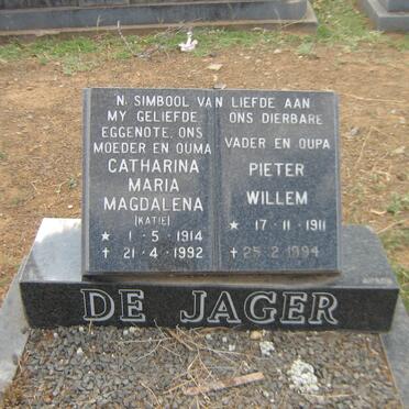 JAGER Pieter Willem, de 1911-1994 &amp; Catharina Maria Magdalena 1914-1992