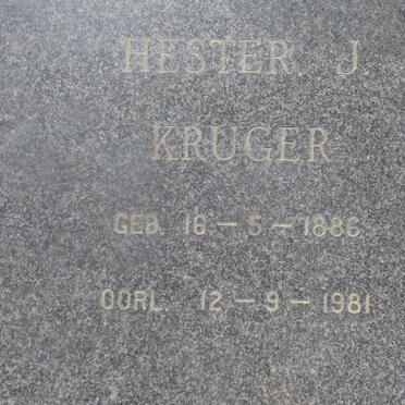 KRUGER Hester J. 1886-1981