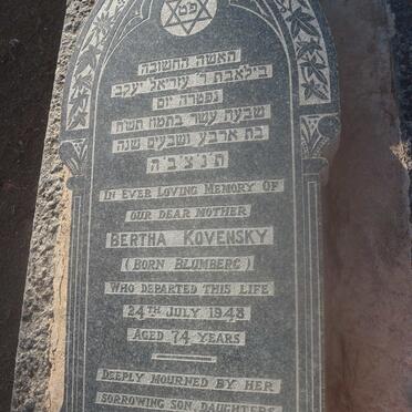 KOVENSKY Bertha nee BLUMBERG -1948
