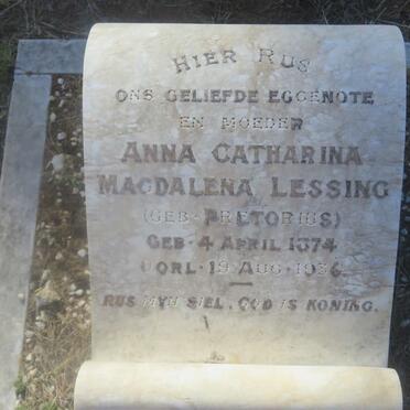 LESSING Anna Catharina Magdalena nee PRETORIUS 1874-1936