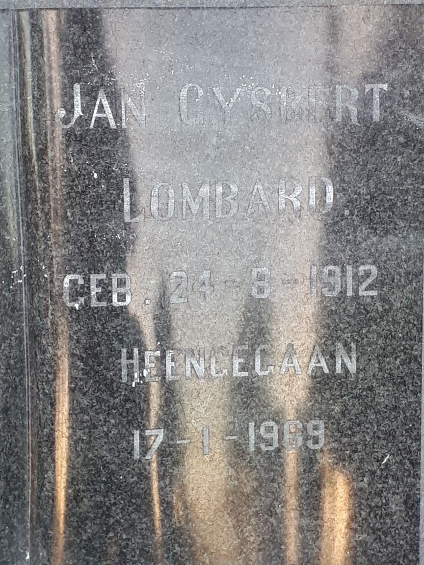 LOMBARD Jan Gysbert 1912-1969