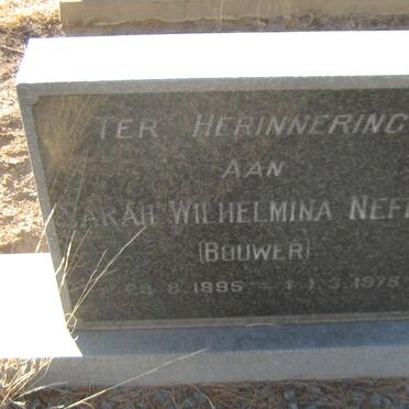 NEFDT Sarah Wilhelmina nee BOUWER 1895-1976