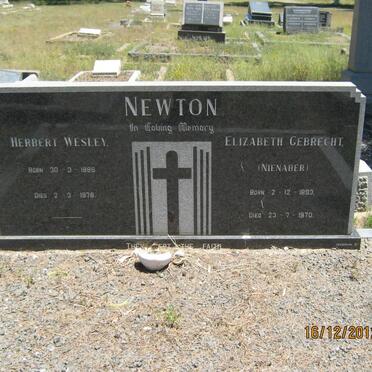 NEWTON Herbert Wesley 1888-1978 &amp; Elizabeth Gerbrecht NIENABER 1893-1970