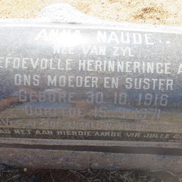 NAUDE Joseph M. 1905-195? &amp; Anna VAN ZYL 1916-1971