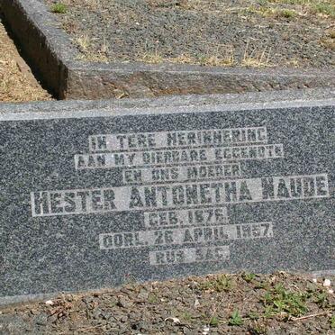 NAUDE Hester Antonetha 1876-1957