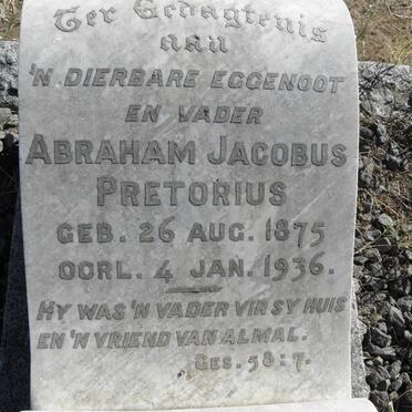 PRETORIUS Abraham Jacobus 1875-1936