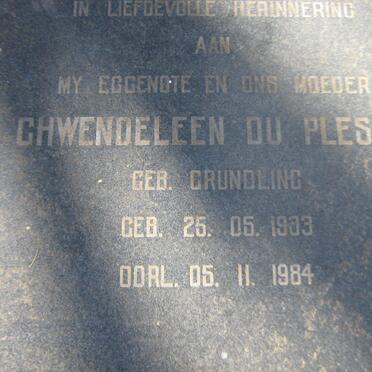 PLESSIS Ghwendeleen, du nee GRUNDLING 1933-1984