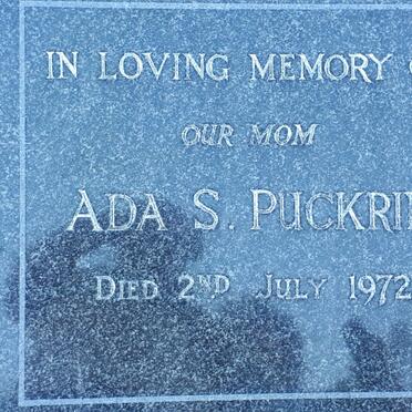 PUCKRIN Ada S. -1972
