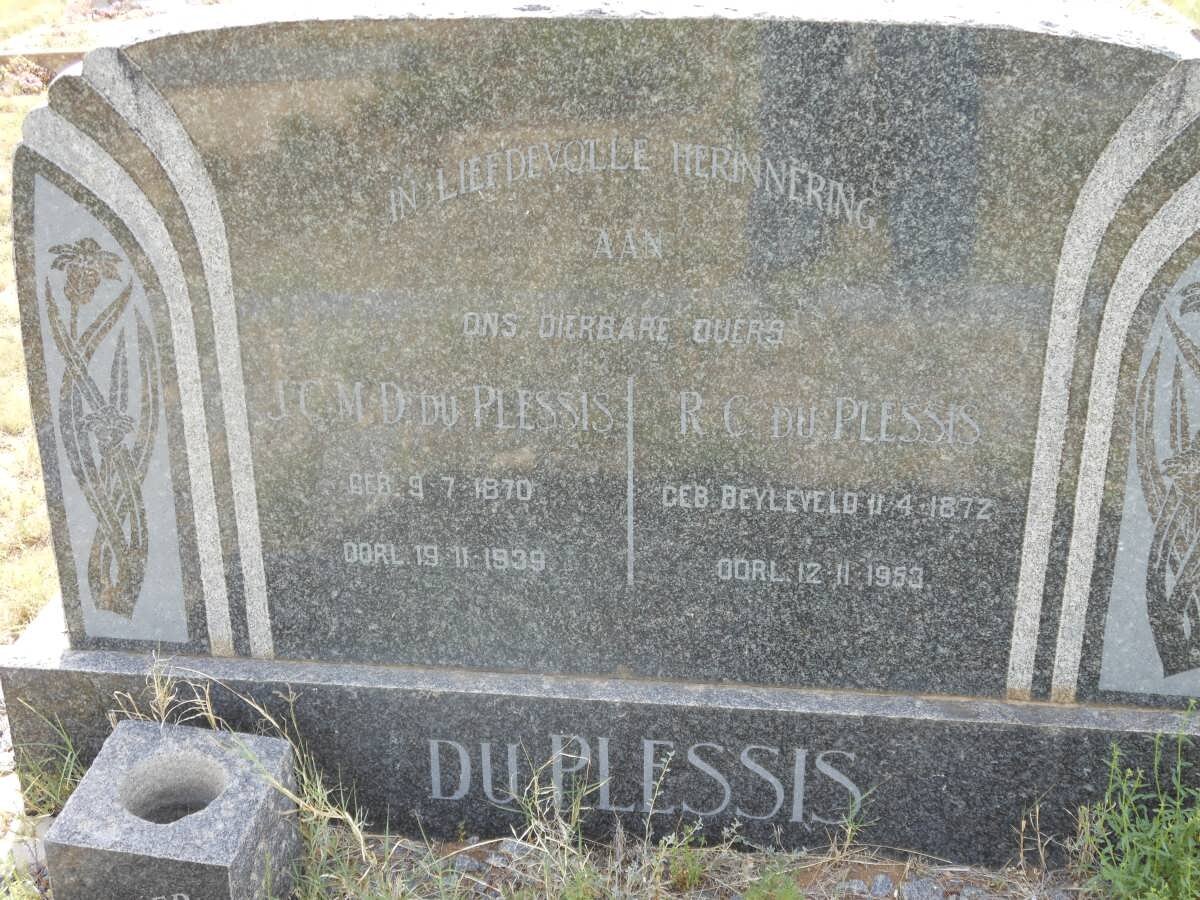 PLESSIS J.C.M.D., du 1870-1939 &amp; R.C. BEYLEVELD 1872-1953