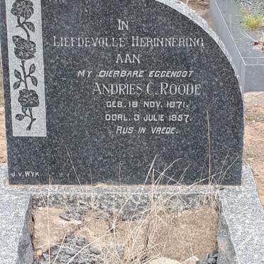 ROODE Andries C. 1871-1957