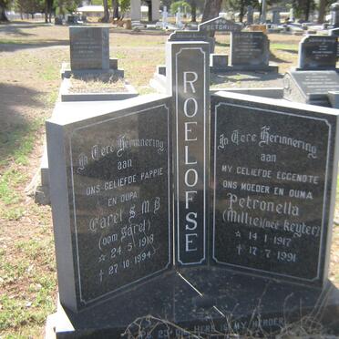 ROELOFSE Carel S.M.B. 1918-1994 &amp; Petronella KEYTER 1917-1991