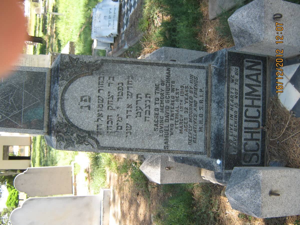 SCHUCHMAN Samuel David -1919