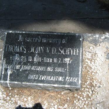 SCHYFF Thomas John, v.d. 1881-1937