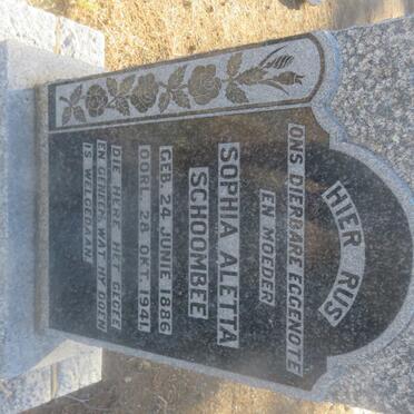 SCHOOMBEE Sophia Aletta 1886-1941