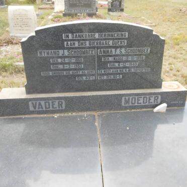 SCHOOMBEE Wynand J. 1868-1953 &amp; Anna F.S. NAUDE 1868-1949