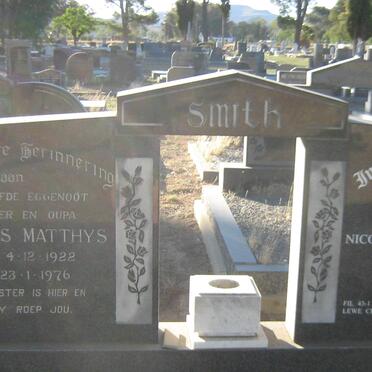 SMITH Johannes Matthys 1922-1976 &amp; Nicolina Mathilda CILLIERS 1930-2013