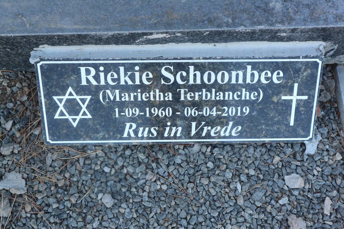 SCHOONBEE Marietha nee TERBLANCHE 1960-2019