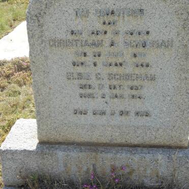 SCHOEMAN Christiaan A. 1857-1946 &amp; Elsie C. 1857-1914