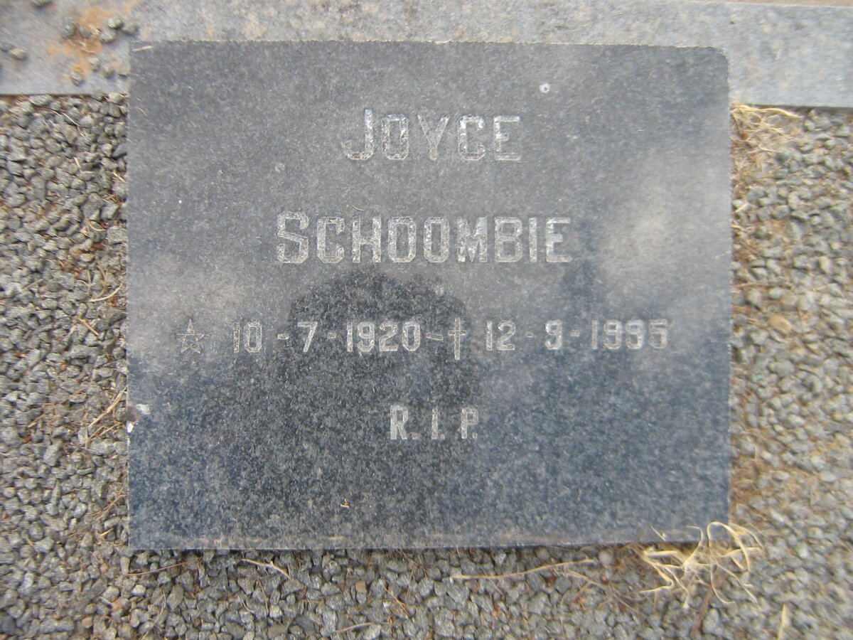 SCHOOMBIE Joyce 1920-1995