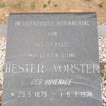 VORSTER Hester nee DUVENAGE 1879-1974