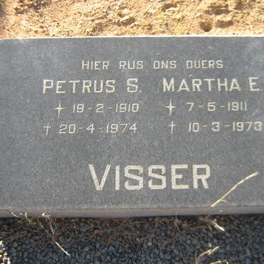 VISSER Petrus S. 1910-1974 &amp; Martha E.M. 1911-1973