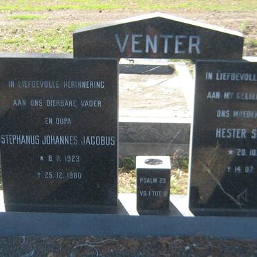 VENTER Stephanus Johannes Jacobus 1923-1980 &amp; Hester Schalina 1927-1980