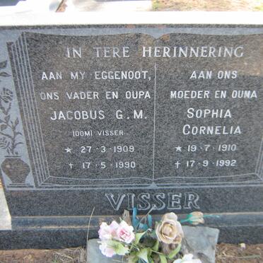 VISSER Jacobus G.M. 1909-1990 &amp; Sophia Cornelia 1910-1992