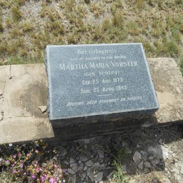 VORSTER Martha Maria nee VENTER 1873-1942