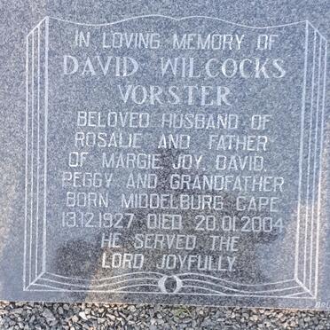 VORSTER David Wilcocks 1927-2004