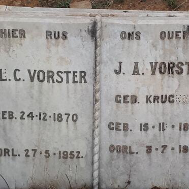 VORSTER S.L.C. 1870-1952 &amp; J.A. KRUGER 1873-1949