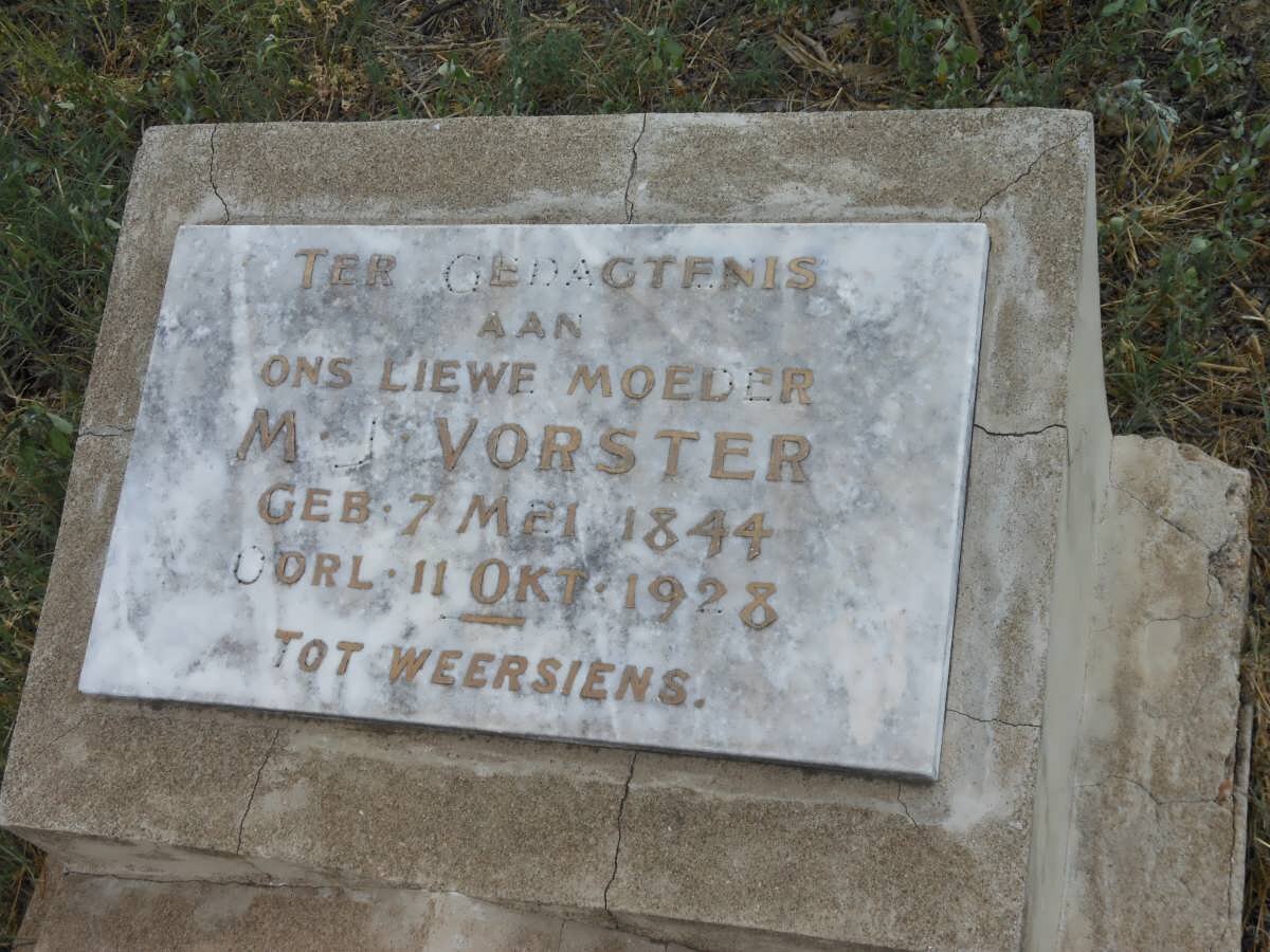 VORSTER M.J. 1844-1928