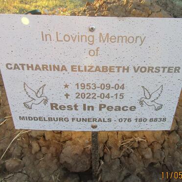 VORSTER Catharina Elizabeth 1953-2022