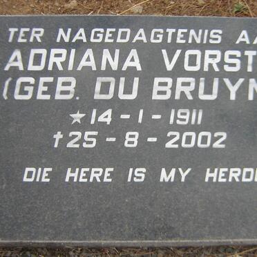 VORSTER Adriana nee DU BRUYN 1911-2002