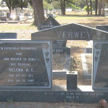 VERWEY Tobias 1902-1994 &amp; Helena A.C. DICKSON 1917-1996