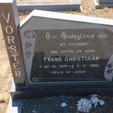 VORSTER Frans Christaan 1924-1990