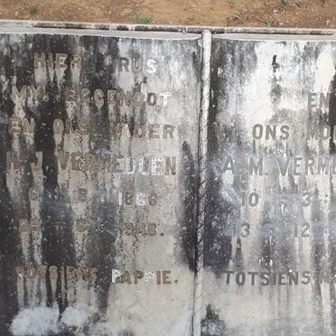 VERMEULEN H.J. 1866-1948 &amp; A.M. 1881-1957