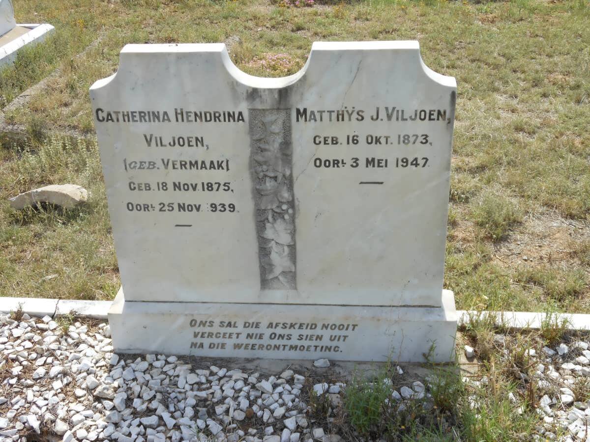 VILJOEN Matthÿs J. 1873-1947 &amp; Catherina Hendrina VERMAAK 1875-1939