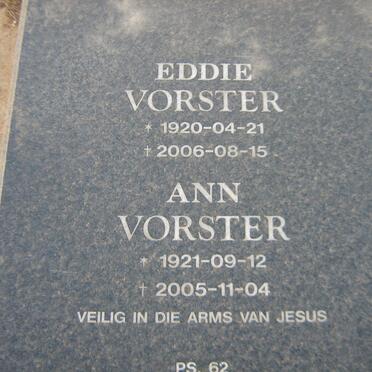 VORSTER Eddie 1920-2006 &amp; Ann 1921-2005