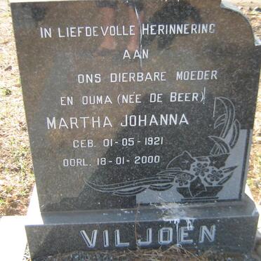 VILJOEN Martha Johanna nee DE BEER 1921-2000