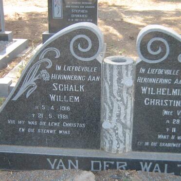 WALT Schalk Willem, van der 1916-1981 &amp; Wilhelmina Christina E. VORSTER 1918-1994