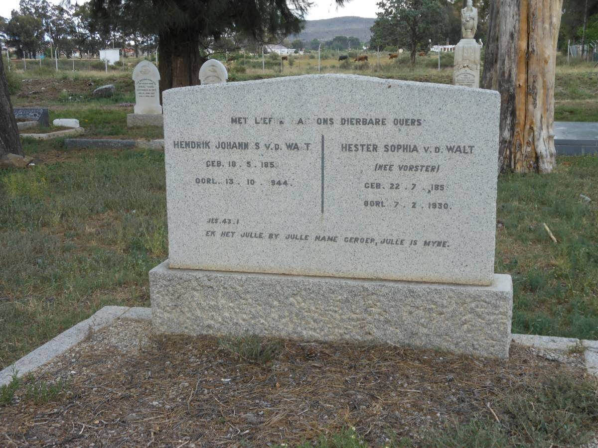 WALT Hendrik Johannes 185?-1944 &amp; Hester Sophia VORSTER 1857?-1930