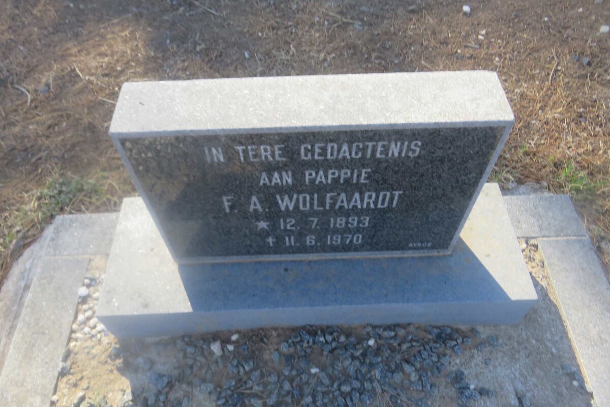 WOLFAARDT F.A. 1893-1970