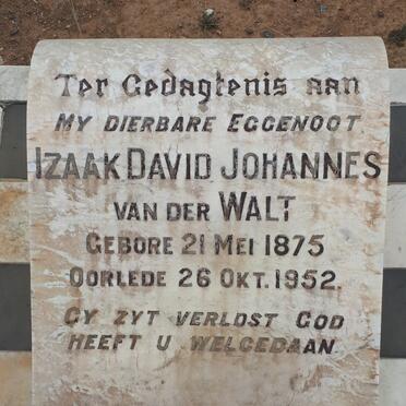 WALT Izaak David Johannes, van der 1875-1952