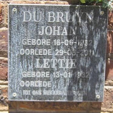 BRUYN Johan, du 1932-2011 &amp; Lettie 1932 -