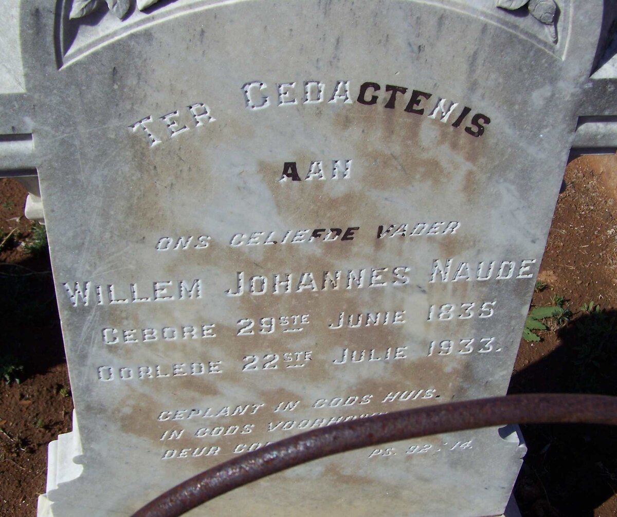NAUDE Willem Johannes 1835-1933