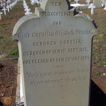 BISSCHOFF Elsie Cornelia Elizabeth nee VORSTER 1825-1884