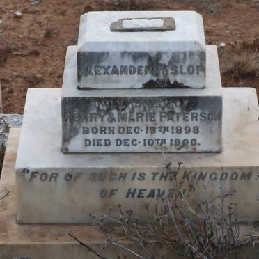 PATERSON Alexander Hislop 1898-1900