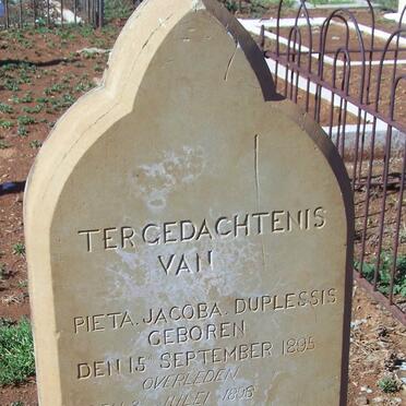 PLESSIS Pieta Jacoba, du 1895-1896