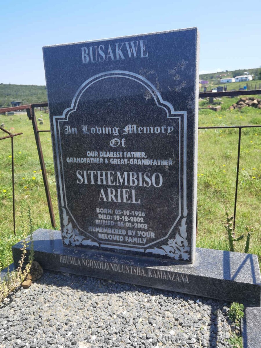 BUSAKWE Sithembiso Ariel 1926-2002
