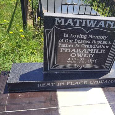 MATIWANA Phakamile Owen 1927-2011